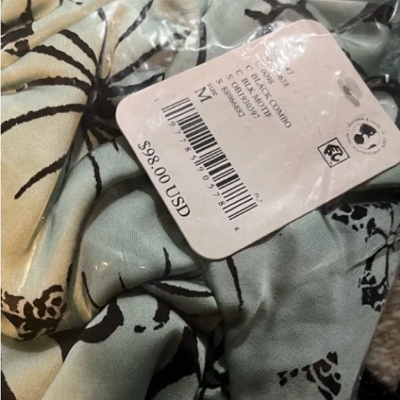 Free People! Retro Daisy Asymmetrical Floral Mini Dress In Black Combo NWT! - Picture 7 of 8